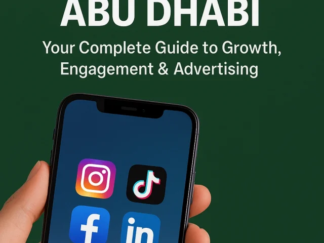 Social media marketing concept showing digital strategy and engagement in Abu Dhabi